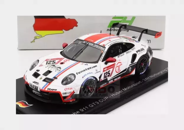 Spark Porsche 911 991-2 Gt3 Cup Team Huber Motorsport N 125 24h Nurburgring 2022 J.schell S.aust C.bollrath 1:43 SG855