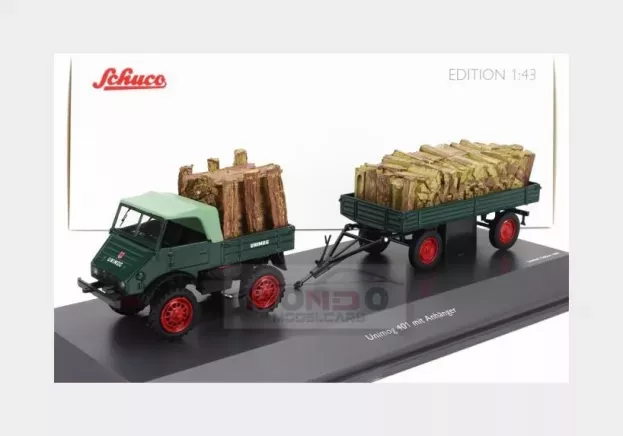 Schuco Mercedes Unimog U401 Truck With Trailer 1953 Trasporto Legna 1:43 450313300