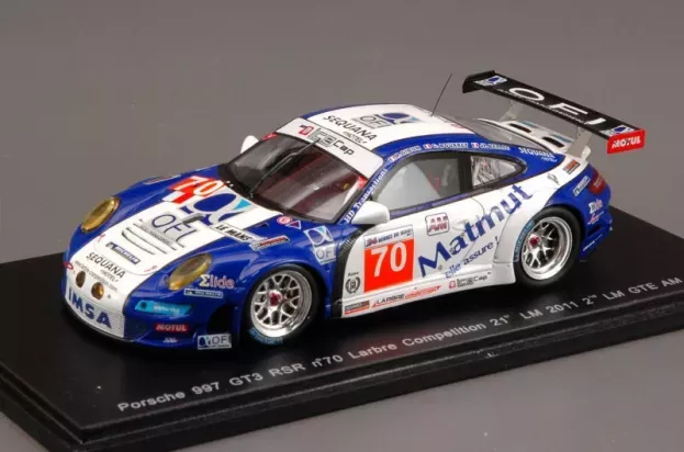 Spark Porsche 911 997 Gt3rsr Matmut N 70 21th 24h Le Mans 2nd Gte Am Class 2011 P.gibon C.bourret J-p.belloc 1:43 S3422