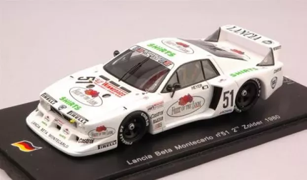 Spark Lancia Beta Montecarlo Fruit Of The Loom N 51 2nd Drm Touring Zolder 1980 H.heyer 1:43 SG020