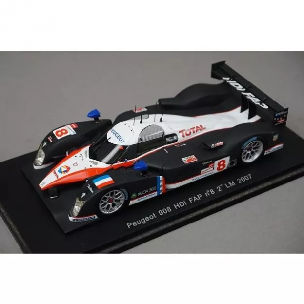 Spark Peugeot 908hdi Fap 5.5l Turbo V12 Team Peugeot Total N 8 2nd 24h Le Mans 2007 Pedro Lamy Stephane Sarrazin Sebastien Bourdais 1:43 S1273