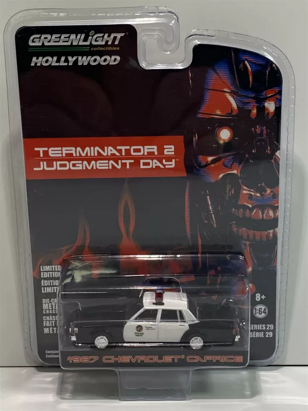 Greenlight Chevrolet Caprice Police 1987 Terminator 2 Movie 1991 The Judgment Day Il Giorno Del Giudizio 1:64 44890F