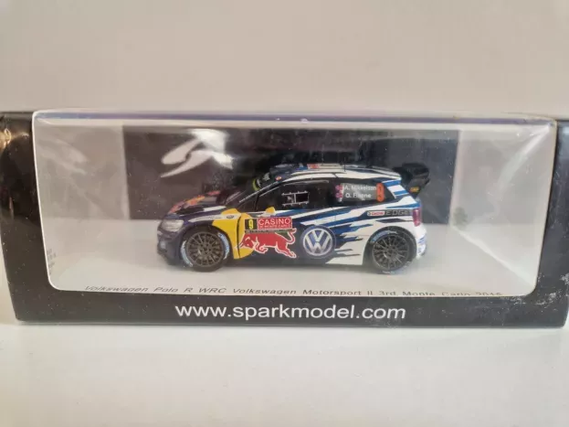 Spark Volkswagen Polo Wrc Team Volkswagen Motorsport Red Bull N 9 3rd Rally Montecarlo 2015 A.mikkelsen O.floene 1:43 S4507