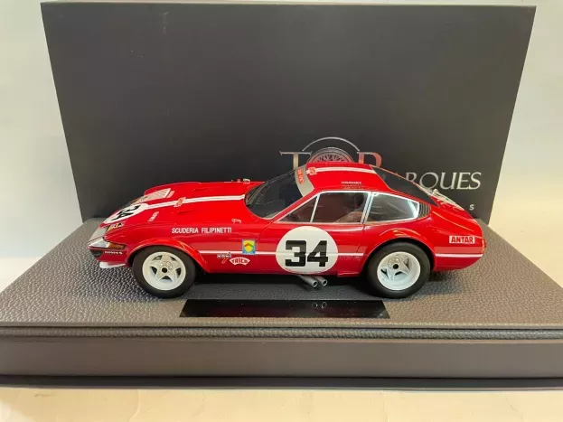 Top Marques Ferrari 365 Gtb 4 4.4l V12 Daytona Team Scuderia Filipinetti N 34 7th 24h Le Mans 1972 J.j.cochet J.l.lafosse M.parkes 1:18 TOP114A