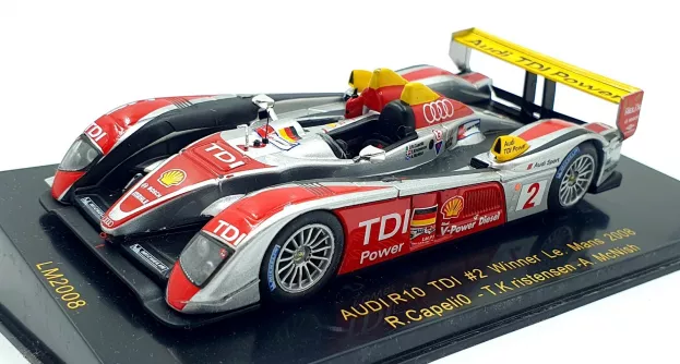 IXO Models Audi R10 Tdi 5.5l Turbo V12 Team Audi Sport North America N 2 Winner 24h Le Mans 2008 Rinaldo Capello Tom Kristensen Allan Mcnish 1:43 LM2008