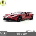 1/18 Autoart 72943 FORD GT 2017 Liquid Red / Silver Stripes Model Car