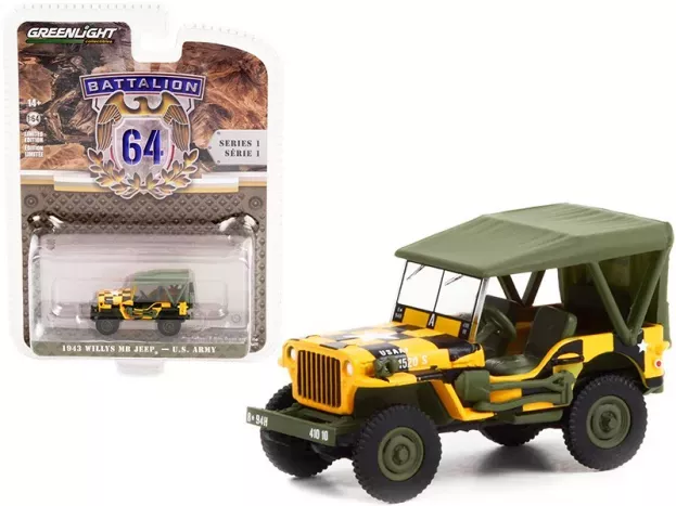 Greenlight Jeep Willys Mb Usa Army 1943 1:64 61010D