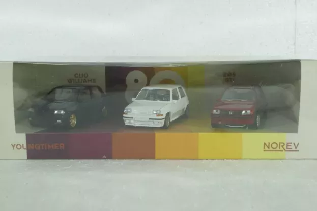 Norev Renault Set 3x Jet-car Clio Williams 1993 R5 Supercinque Gt Turbo 1988 Peugot 205 Gti 1.6 1984 1:43 479992