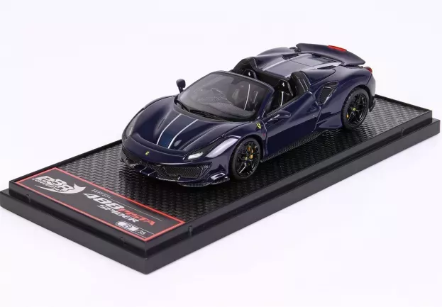 BBR Ferrari 488 Pista Spider Rhd Blu Pozzi 1:43 CAR77C