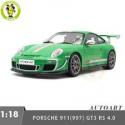 1/18 Porsche 911 997 GT3 RS 4.0 Autoart 78149 Green Diecast Model Car