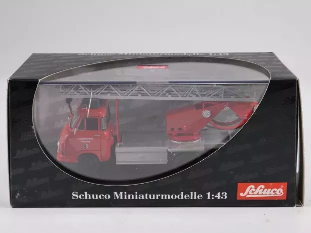 Schuco Hanomag Garant Fire Engine With Scala Fw Drehleiter 1:43 3241
