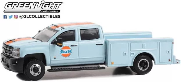 Greenlight Chevrolet 3500hd Double Cabine Pick-up Gulf Oil Service 2018 1:64 46130C