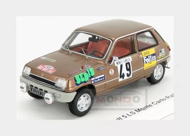 Spark Renault R5 Ls N 49 Rally Montecarlo 1975 A.follin P.bertrand 1:43 S6019