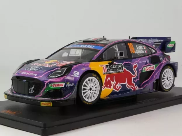 IXO Models Ford Puma Rally1 Red Bull Team Ford World Rally M-sport N 19 Winner Rally Montecarlo 2022 S.loeb I.galmiche 1:18 18RMC110.22