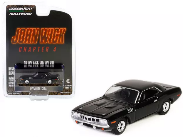 Greenlight Plymouth Cuda Coupe 1971 John Wick Chapter 4 Movie 2023 1:64 62020F