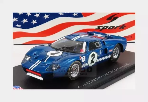 Spark Ford Gt40 Mkiv 7.0l V8 N 2 2nd 12h Sebring 1967 A.foyt L.ruby 1:43 US259