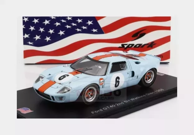 Spark Ford Gt40 Gulf N 6 2nd 6h Watkins Glen 1968 P.hawkins D.hobbs 1:43 US254
