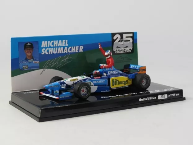 Minichamps Benetton F1 B195 Team Mild Seven Renault N 1 World Champion 5th Canada Gp 1995 Michael Schumacher And Jean Alesi Taxi Ride Figures 1:43 517950601