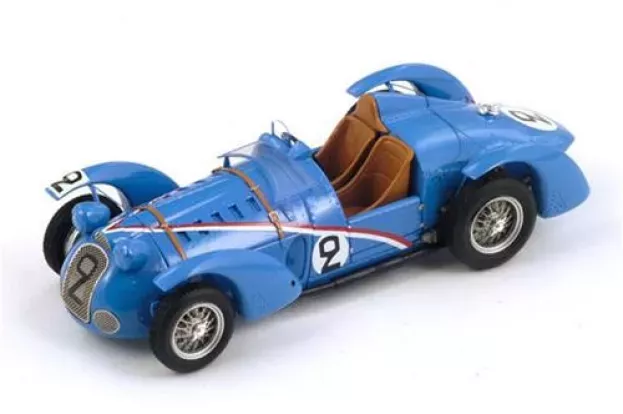 Spark Delahaye 145 4.5l V12 Team Ecurie Bleue N 2 24h Le Mans 1938 G.comotti A.divo 1:43 S2726