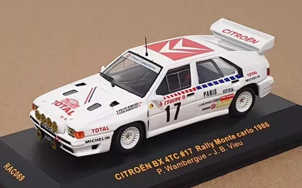 IXO Models Citroen Bx 4tc N 17 night Version Rally Montecarlo 1986 P.wambergue J.b.vieu 1:43 RAC069