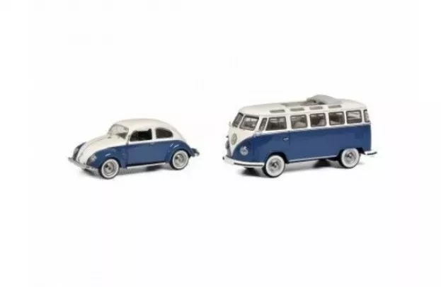 Schuco Volkswagen Set T1 Samba Minibus Open Roof 1962 + Kafer Beetle Maggiolino 1958 1:43 450269300