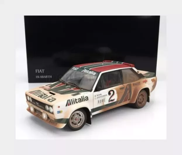 Kyosho Fiat 131 Abarth Alitalia dirty And Night Version N 2 4th Rally Montecarlo 1978 Walter Rohrl Christian Geistdorfer 1:18 08376G-DV