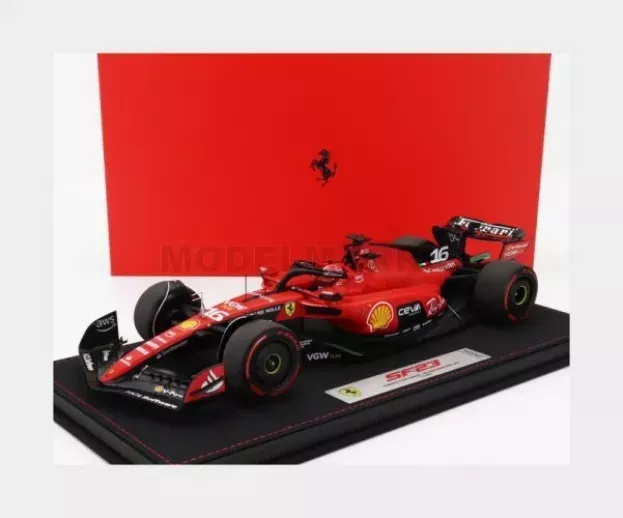BBR Ferrari F1 Sf-23 Team Scuderia Ferrari N 16 3rd Belgium Spa Gp 2023 Charles Leclerc Con Vetrina With Showcase 1:18 BBR231816CDIE-VET