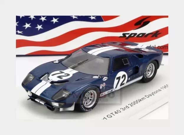 Spark Ford Gt40 N 72 3rd 2000km Daytona 1965 B.bondurant R.ginther 1:43 US249