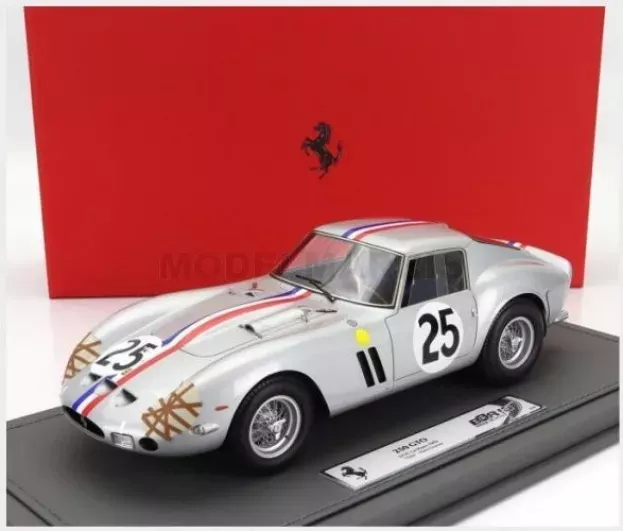 BBR Ferrari 250 Gto 3.0l V12 Coupe Team Ecurie Francorchamps N 25 4th 24h Le Mans 1963 Leon Dernier Elde Pierre Dumay Con Vetrina With Showcase 1:18 BBR1857-VET