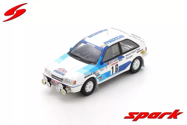 Spark Mazda 323 Team Mazda Rally Europe night Version N 16 Rally Montecarlo 1986 A.warmbold Michele Petit Biche 1:43 S6231