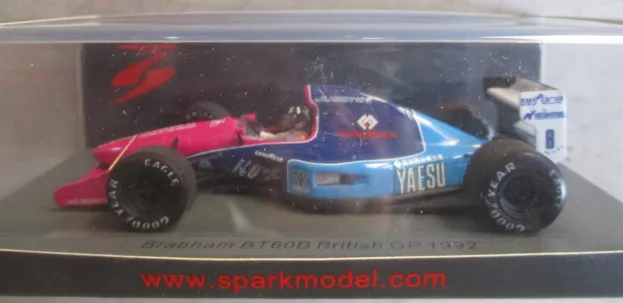Spark Brabham F1 Bt60b N 8 English Gp 1992 D.hill 1:43 S7444