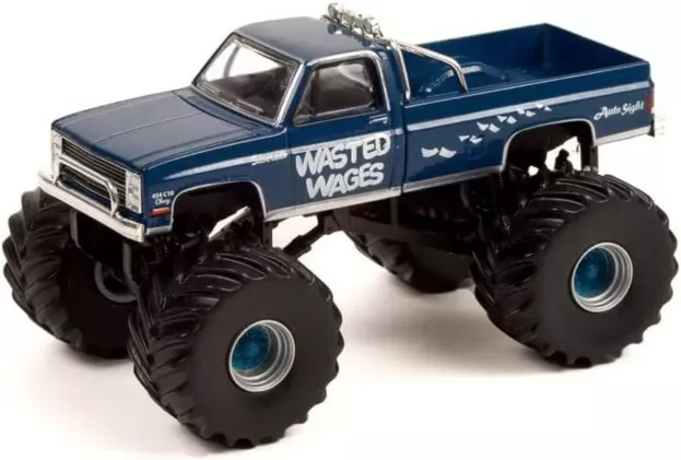 Greenlight Chevrolet Silverado Wasted Wages Monster Bigfoot 1979 1:64 49100D