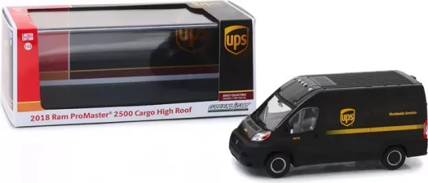 Greenlight Dodge Ram 2500 Promaster Van Cargo High Roof Ups Worldwide Service 2018 1:43 86156