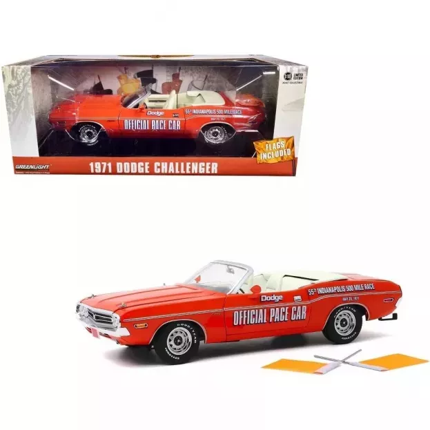 Greenlight Dodge Challenger Cabriolet Offical Pace Car 55th Indianapolis 500 Mile Race 1971 1:18 13569