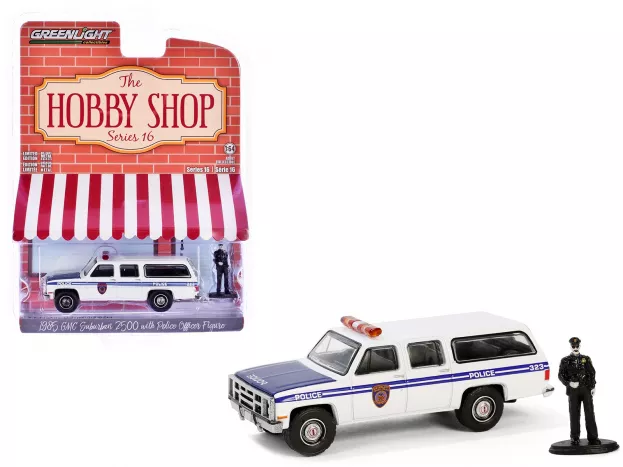 Greenlight Gmc Suburban 2500 Nycp With Officer Figure 1985 1:64 97160D