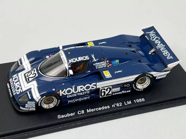 Spark Sauber C8 Mercedes M117 5.0l Turbo V8 Team Kouros Racing N 62 24h Le Mans 1986 D.quester H.pescarolo C.danner 1:43 S1258