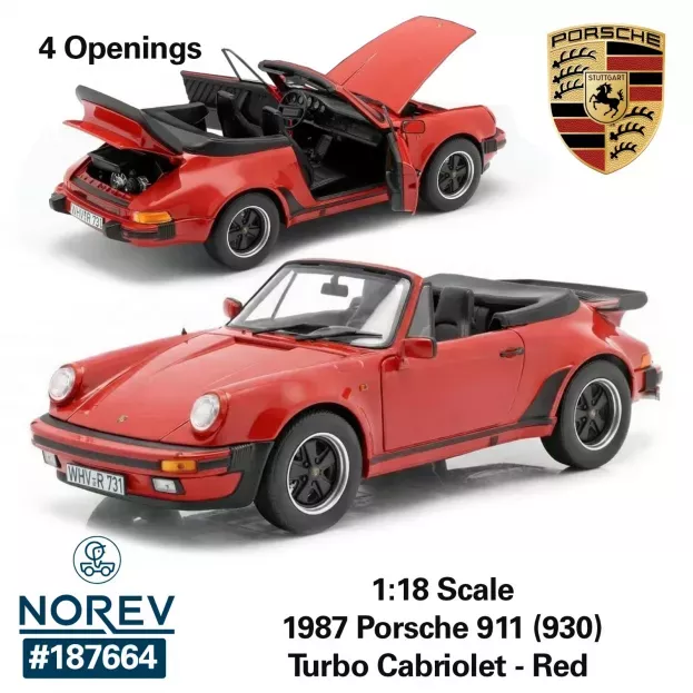 Norev Porsche 911 930 Turbo Cabriolet 1987 1:18 187664