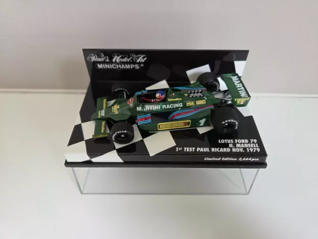 Minichamps Lotus F1 Ford 79 Martini N 1 1st F1 Test Paul Ricard October 1979 N.mansell 1:43 400790099