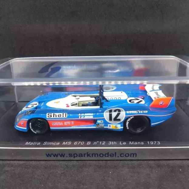 Spark Matra Simca Ms670b Team Matra-simca Shell N 12 3rd 24h Le Mans 1973 J.p.jaussaud J.p.jabouille 1:43 S3550