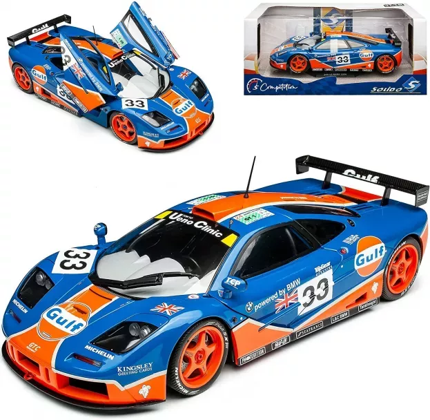 Solido Mclaren F1 Gtr 6.1l V12 Team Gulf Racing N 33 24h Le Mans 1996 Jyrki Juhani Lehto Ray Bellm James Weaver 1:18 1804101