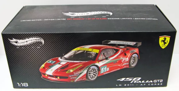 Hot Wheels Ferrari 458 Italia Gt2 N 51 Team Af Corse 2nd Gte-pro Le Mans 2011 G.fisichella G.bruni T.vilander 1:18 X5472