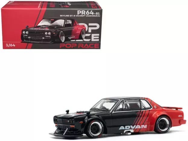 Pop Race Nissan Skyline Gt-r V8 r34 Drift Hakosuka Advan 2007 1:64 PR640081