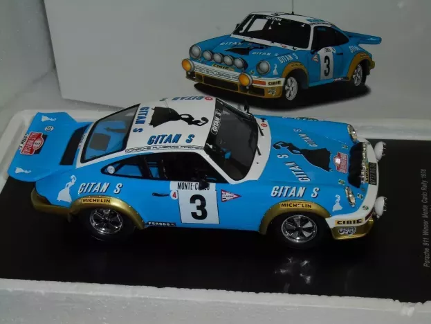 Spark Porsche 911 Sc 3.0l Gitanes night Version N 3 Winner Rally Montecarlo 1978 Jean Pierre Nicolas Vincente Laverne 1:18 18S095