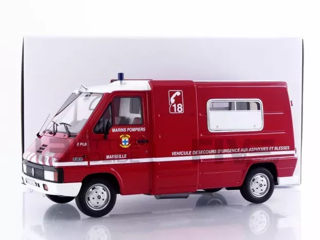 Ottomobile Renault Master T30d Van Vehicule De Secours D'urgence Aux Asphyxies Marseille Marine Sapeurs Pompiers 1980 1:18 OT1107