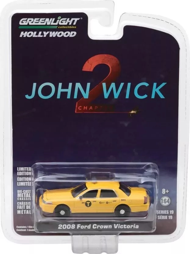 Greenlight Ford Crown Victoria Taxi 2008 John Wick Movie Ii 1:64 44790F