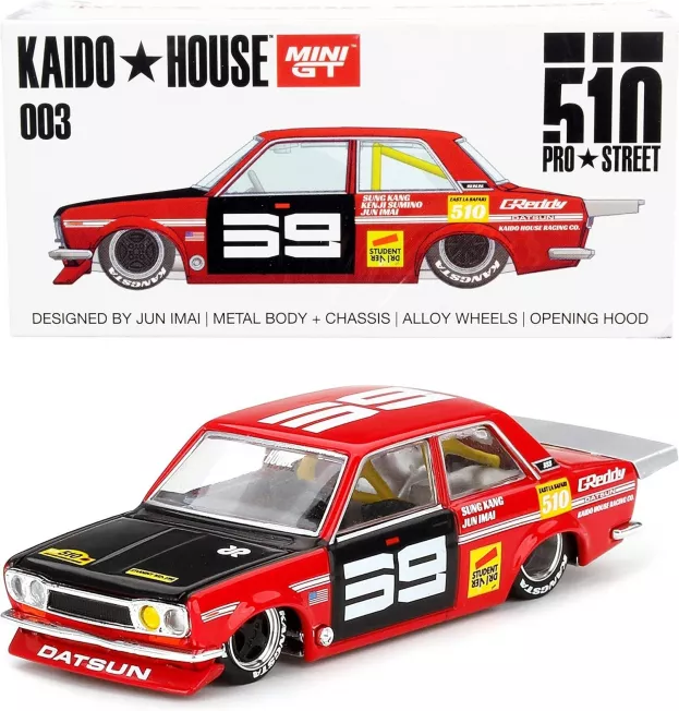 Mini-GT Datsun 510 Kaido House Designed By Jun Imai N 59 Racing 1971 1:64 KHMG003
