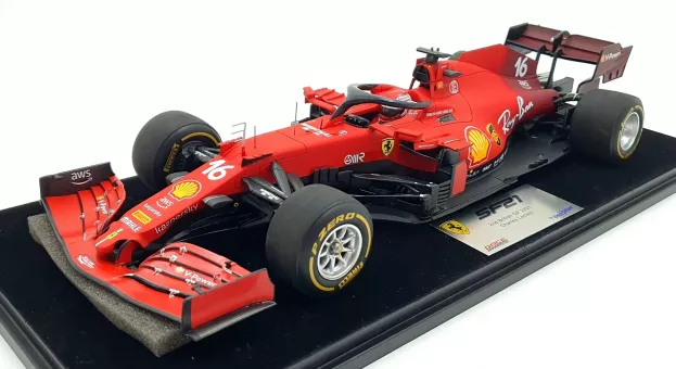Looksmart Ferrari F1 Sf21 Team Scuderia Ferrari Mission Winnow N 16 2nd British Gp 2021 Charles Leclerc Con Vetrina With Showcase 1:18 LS18F1038