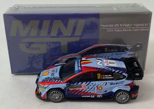 Mini GT Hyundai I20 N Rally1 Team Shell Mobis Wrt N 11 Winner Rally Montecarlo 2024 Thierry Neuville Martijn Wydaeghe 1:64 MGT00871-L