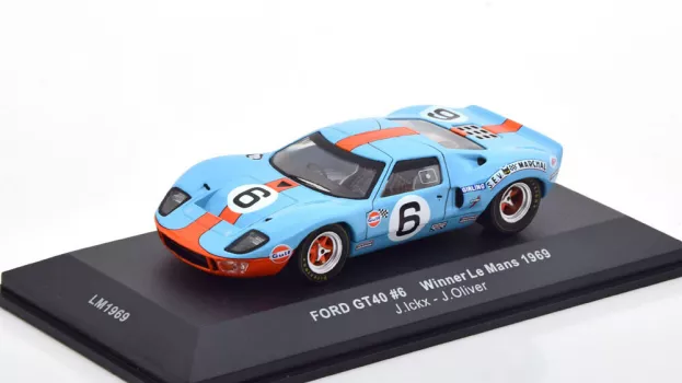 IXO Models Ford Gt40 4.9l V8 Team Jw Automotive Engineering N 6 Winner 24h Le Mans 1969 Jacky Ickx Jackie Oliver 1:43 LM1969
