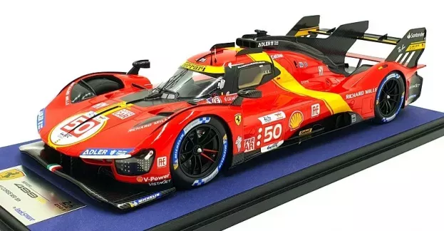 Looksmart Ferrari 499p 3.0l Turbo V6 Team Ferrari Af Corse N 50 5th 24h Le Mans pole Position 2023 Antonio Fuoco Miguel Molina Nicklas Nielsen 1:18 LS18LM034